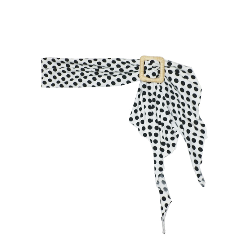 Multi-Function Cotton Polka Dot Adjustable Headscarf/Belt/Scarf