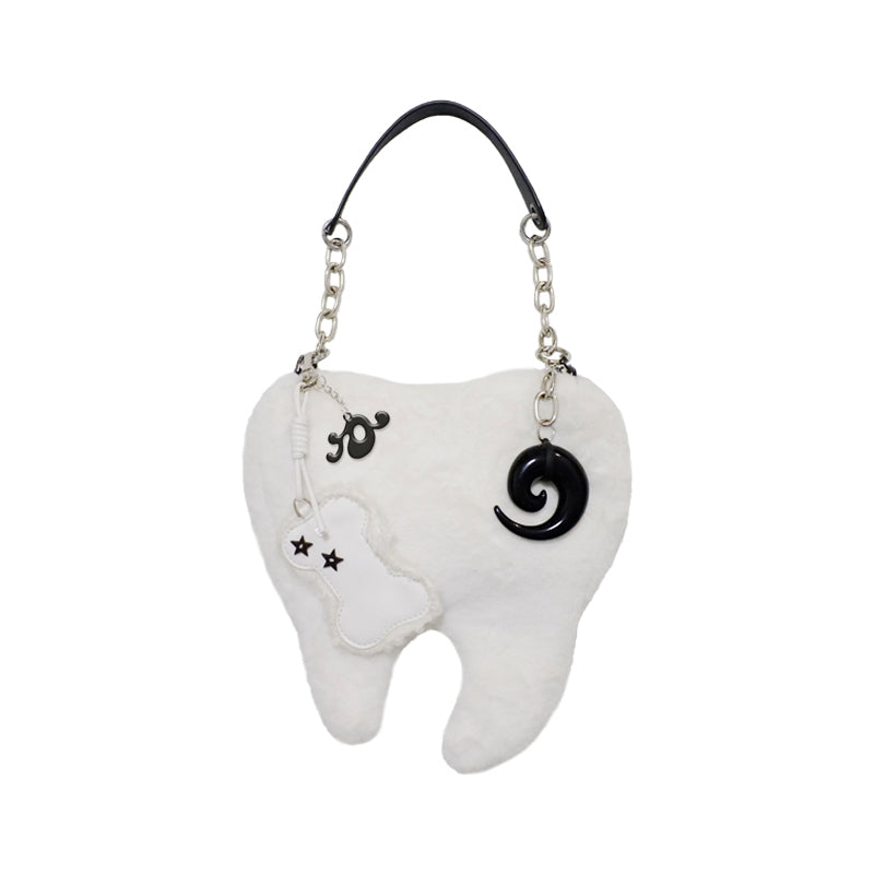 Irregular White Fang Shoulder Bag