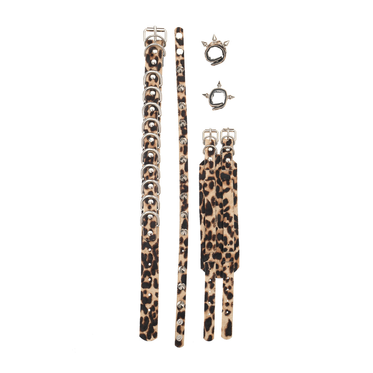 Leopard Print Jewelry Set (Choker + Rings + Bracelets)