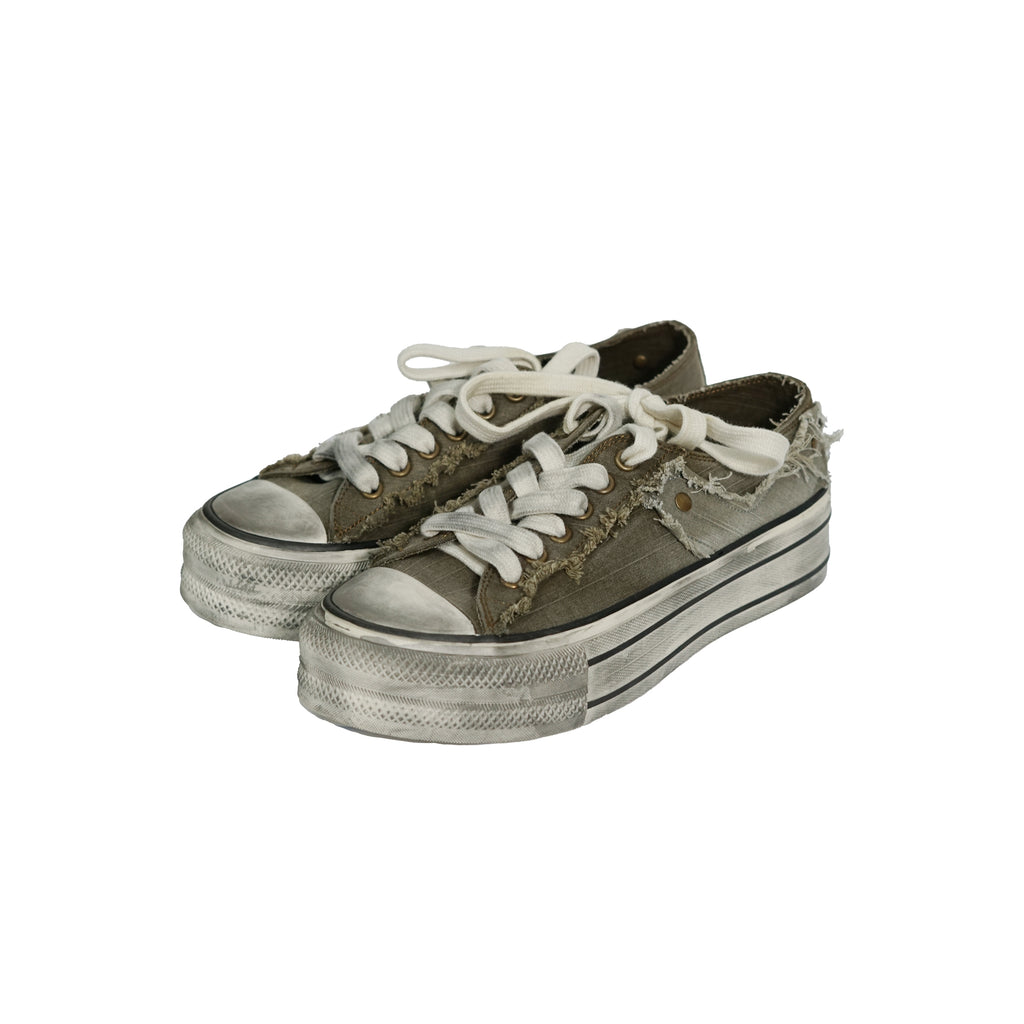Patchwork Cross Vintage Canvas Sneakers