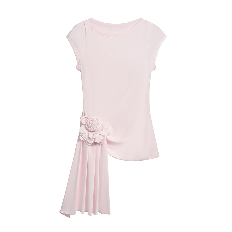 Asymmetric Floral Print T-Shirt