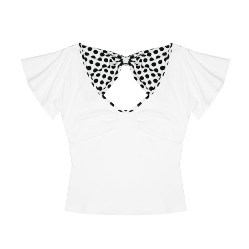 Back Cutout Bow Tie Tee