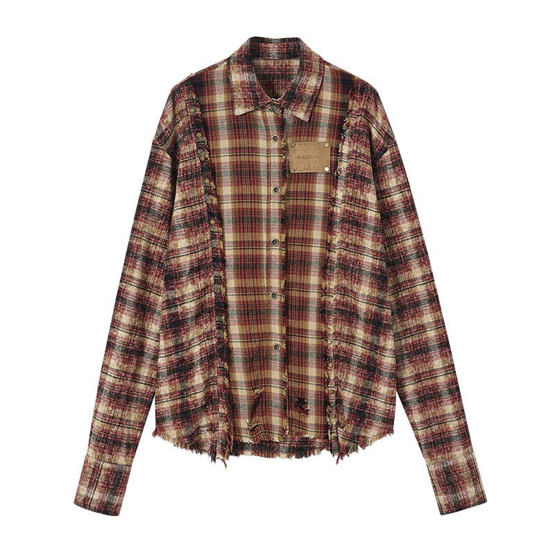 Vintage Wash Color-Block Linen Shirt