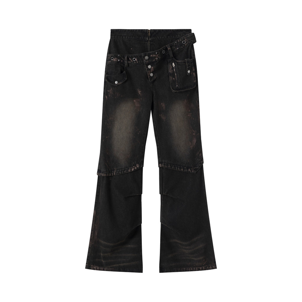 Tie-Dye Double Waist Paneled Jeans