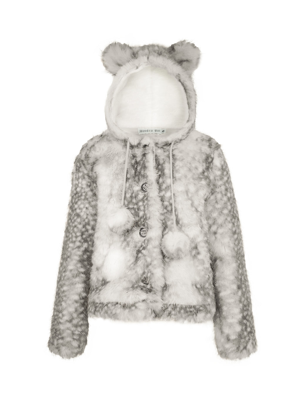 Christmas Reindeer Print Faux Fur Coat