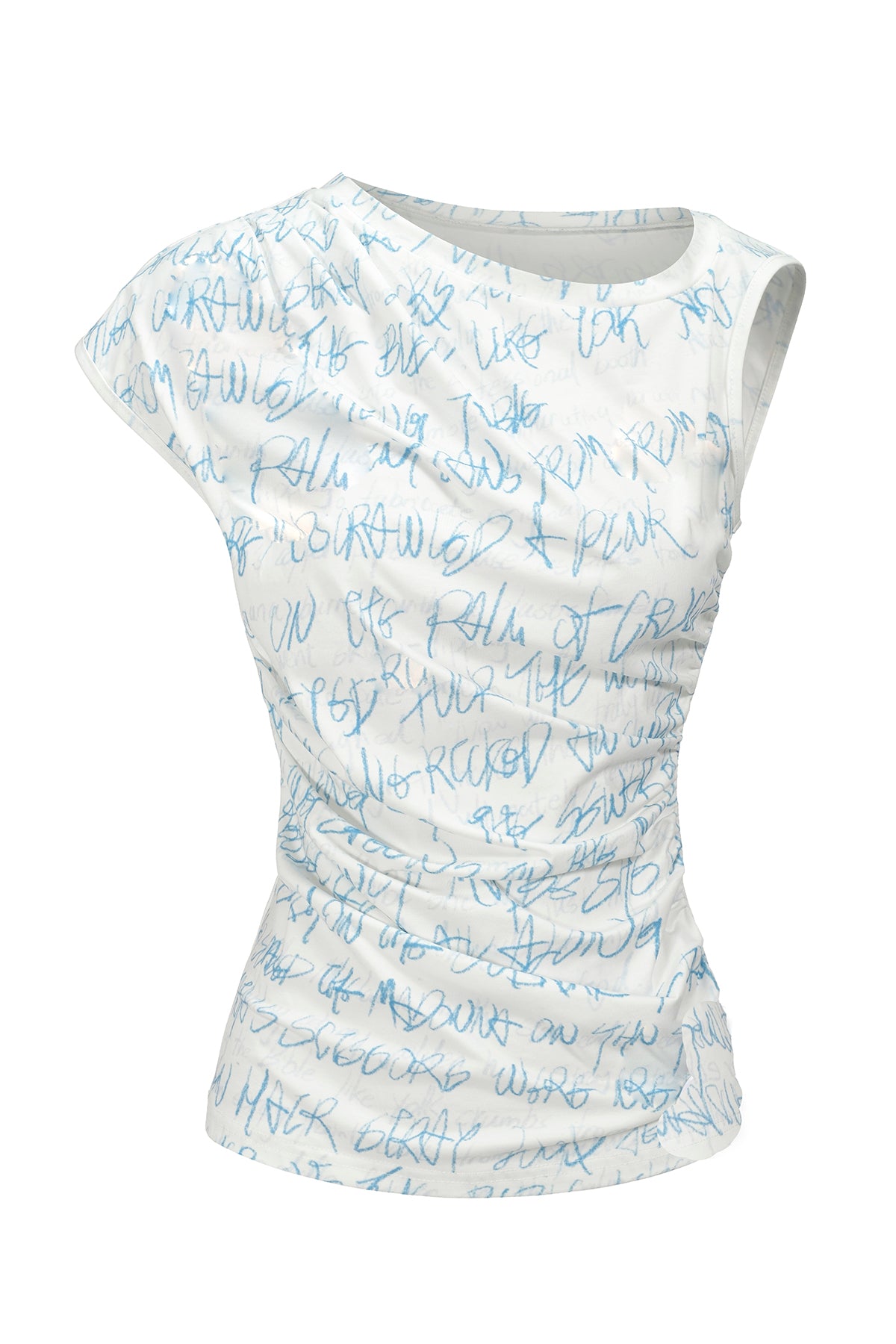 Handwritten Lettering Crinkle Tee with Badges