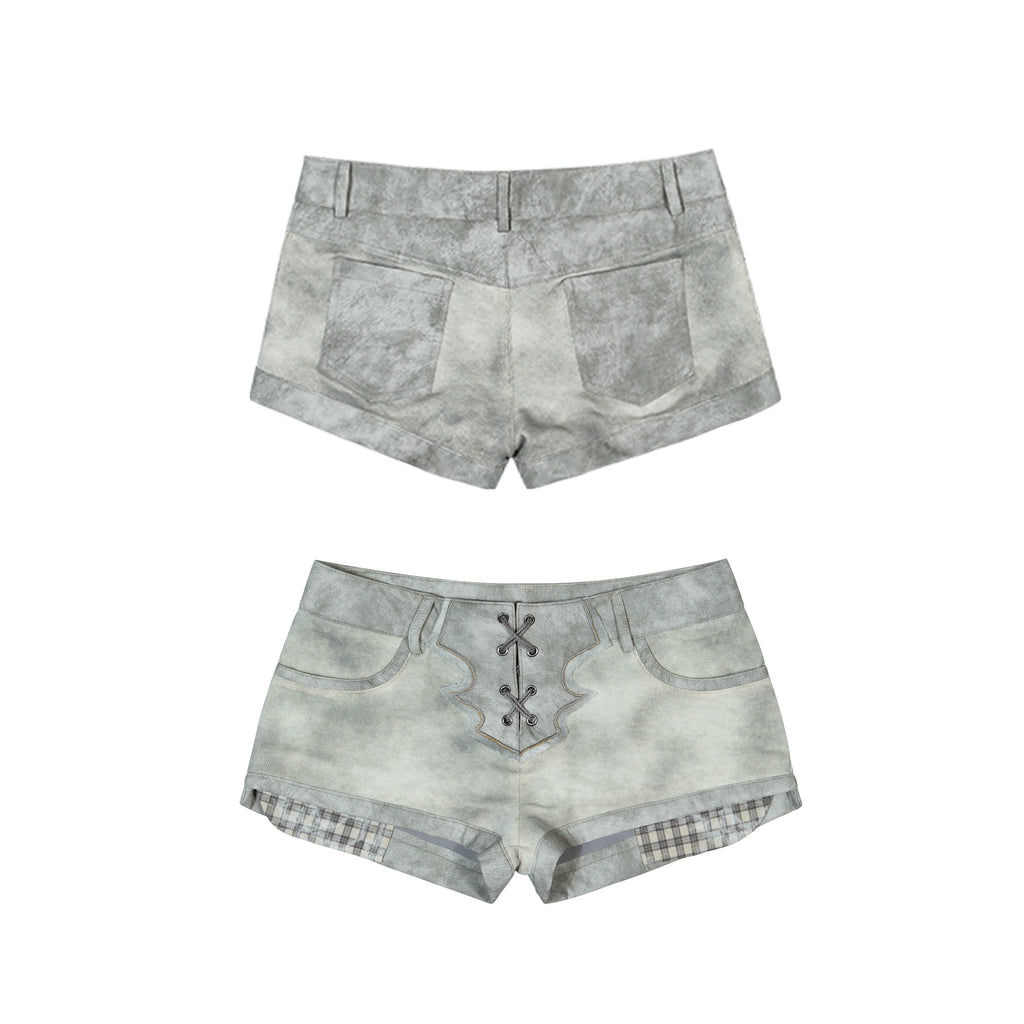 Knit & PU Hybrid Shorts & Leg Warmers