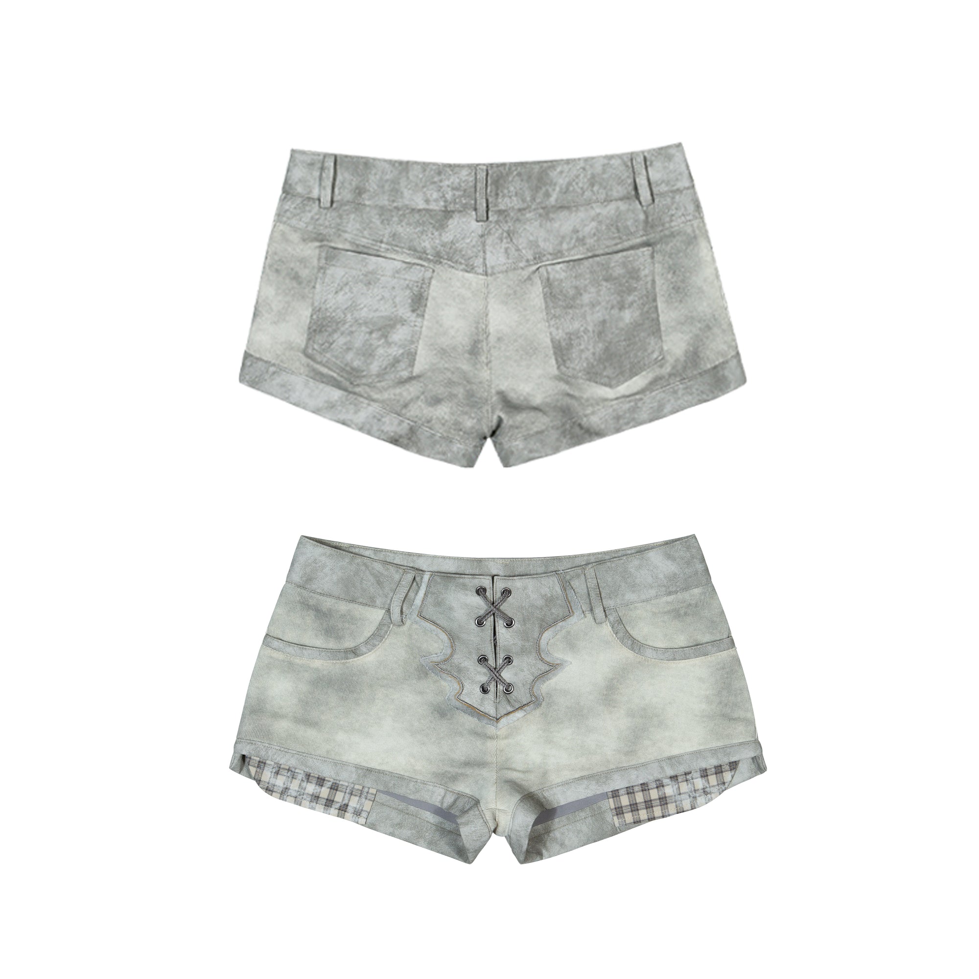 Knit & PU Hybrid Shorts & Leg Warmers