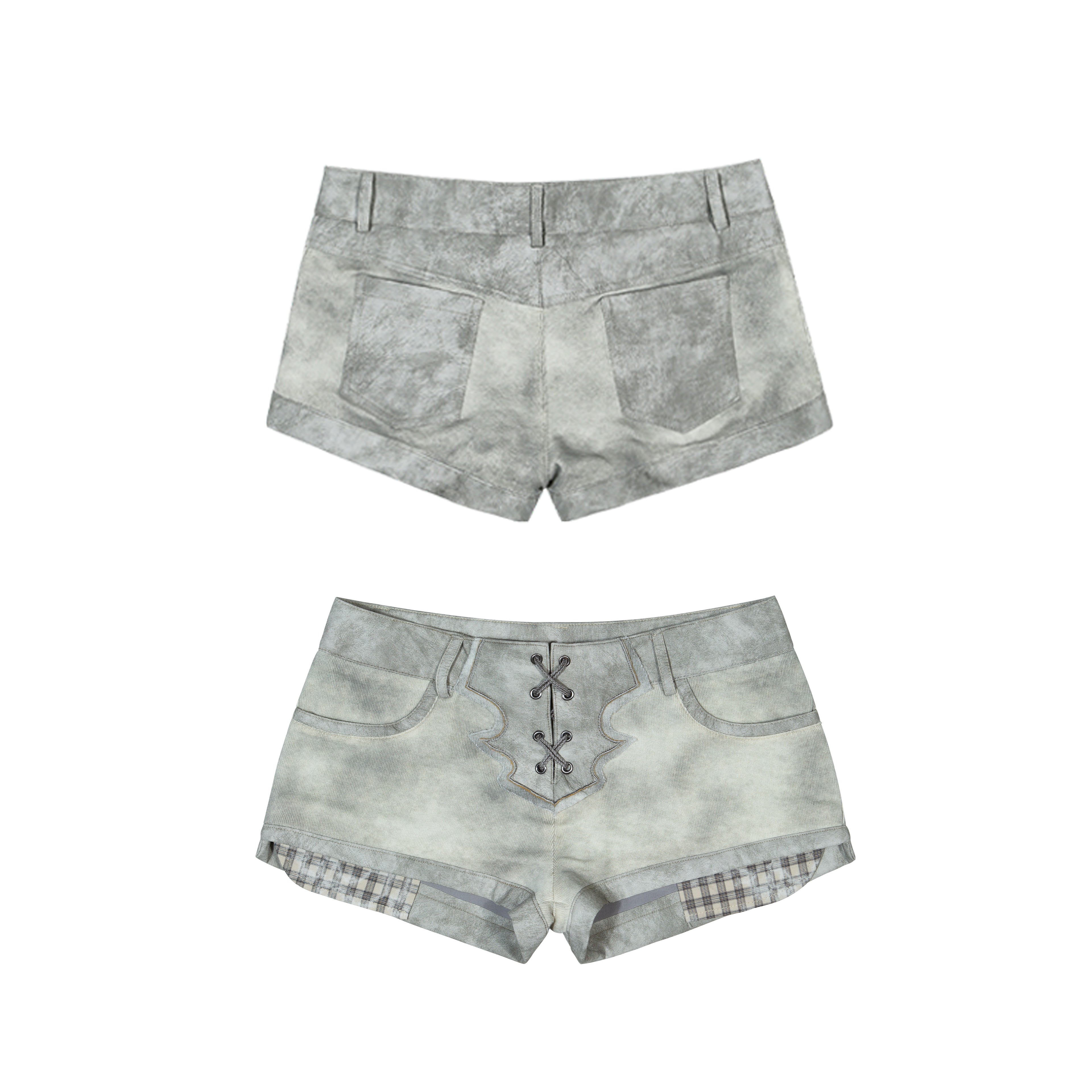 Knit & PU Hybrid Shorts & Leg Warmers