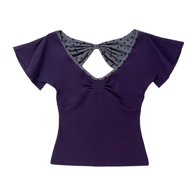 Back Cutout Bow Tie Tee