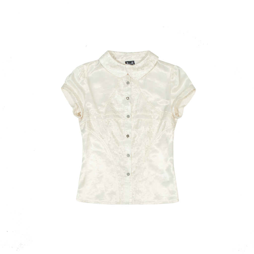 Satin & Lace Peter Pan Collar Shirt
