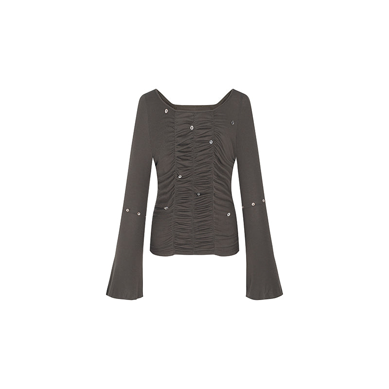 Ruffled Bell-Sleeve T-Shirt