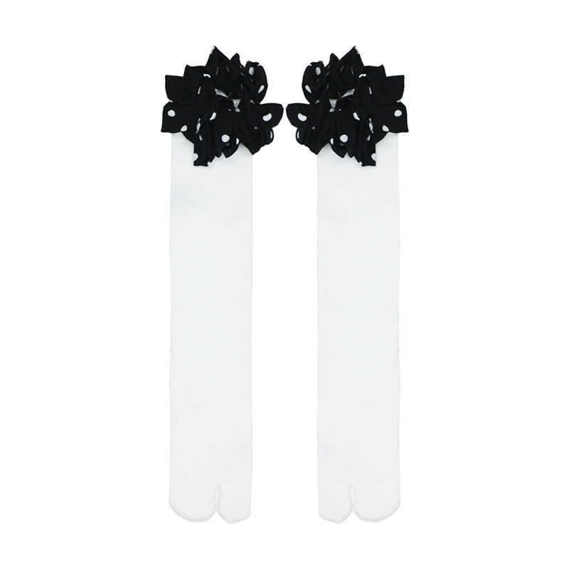 Lace Trim Thigh-High Toe-Socks
