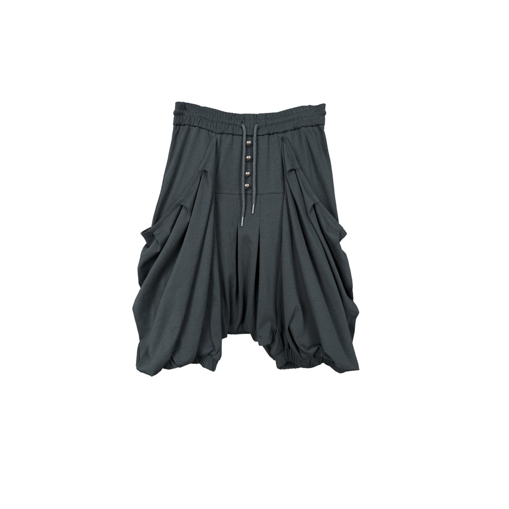 Pirate-Style Sweatshirt Fabric Culotte with Pockets