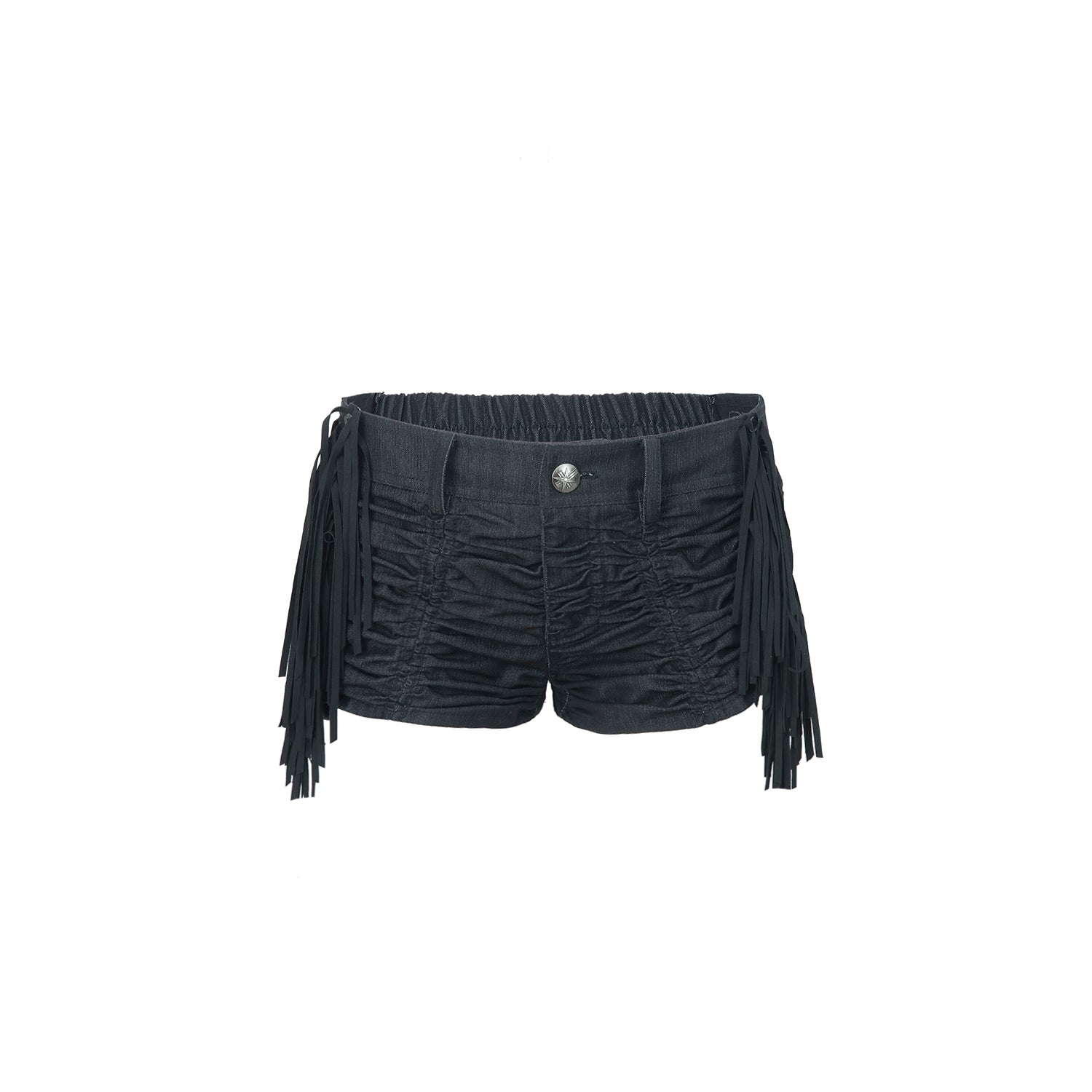 Gathered Detachable Fringe Shorts