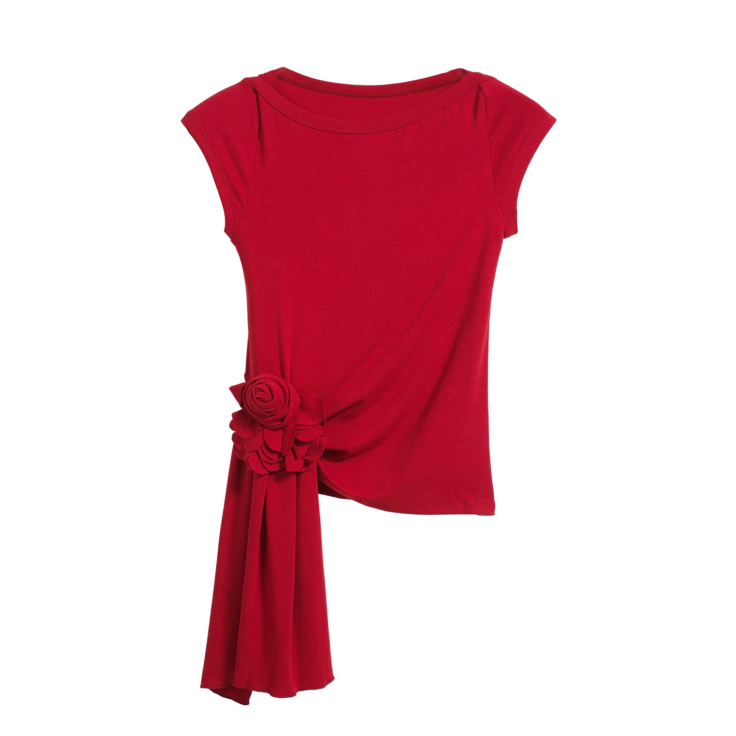 Asymmetric Floral Print T-Shirt