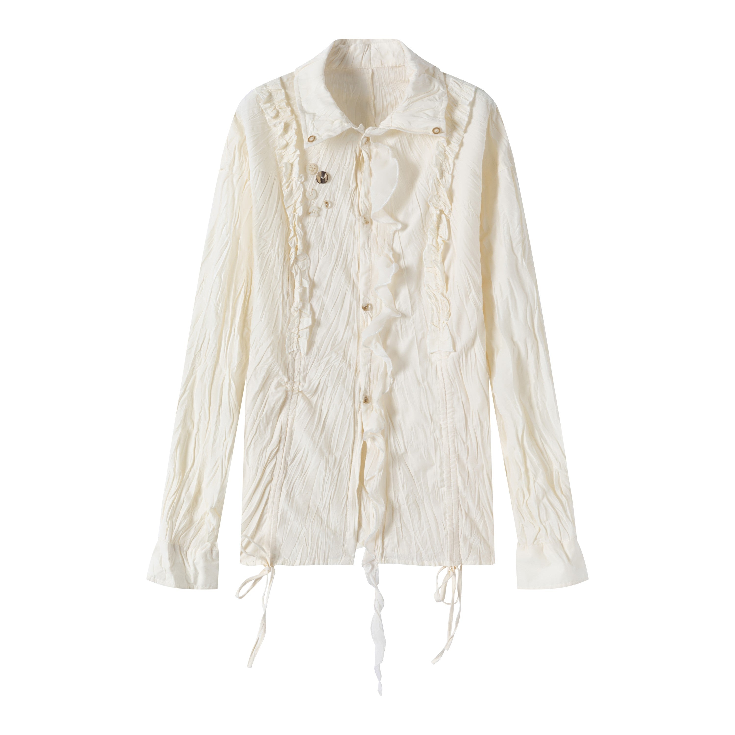 Ruffle Panel Chiffon Blouse