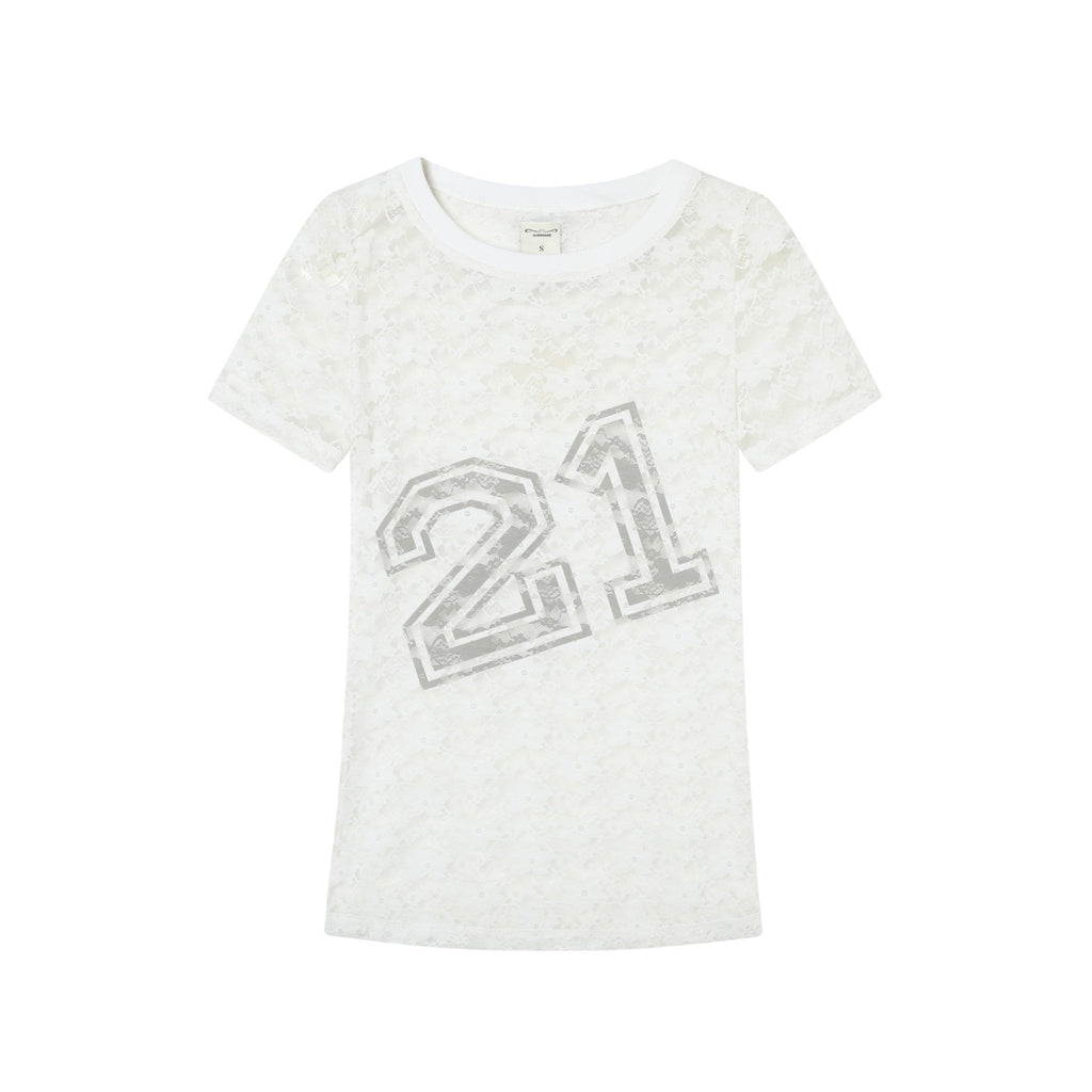 Sheer Cut-Out Cotton Tee