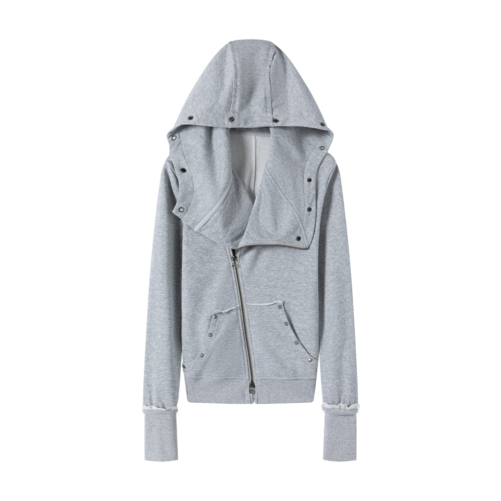 Asymmetric Deconstructed Collar Hoodie