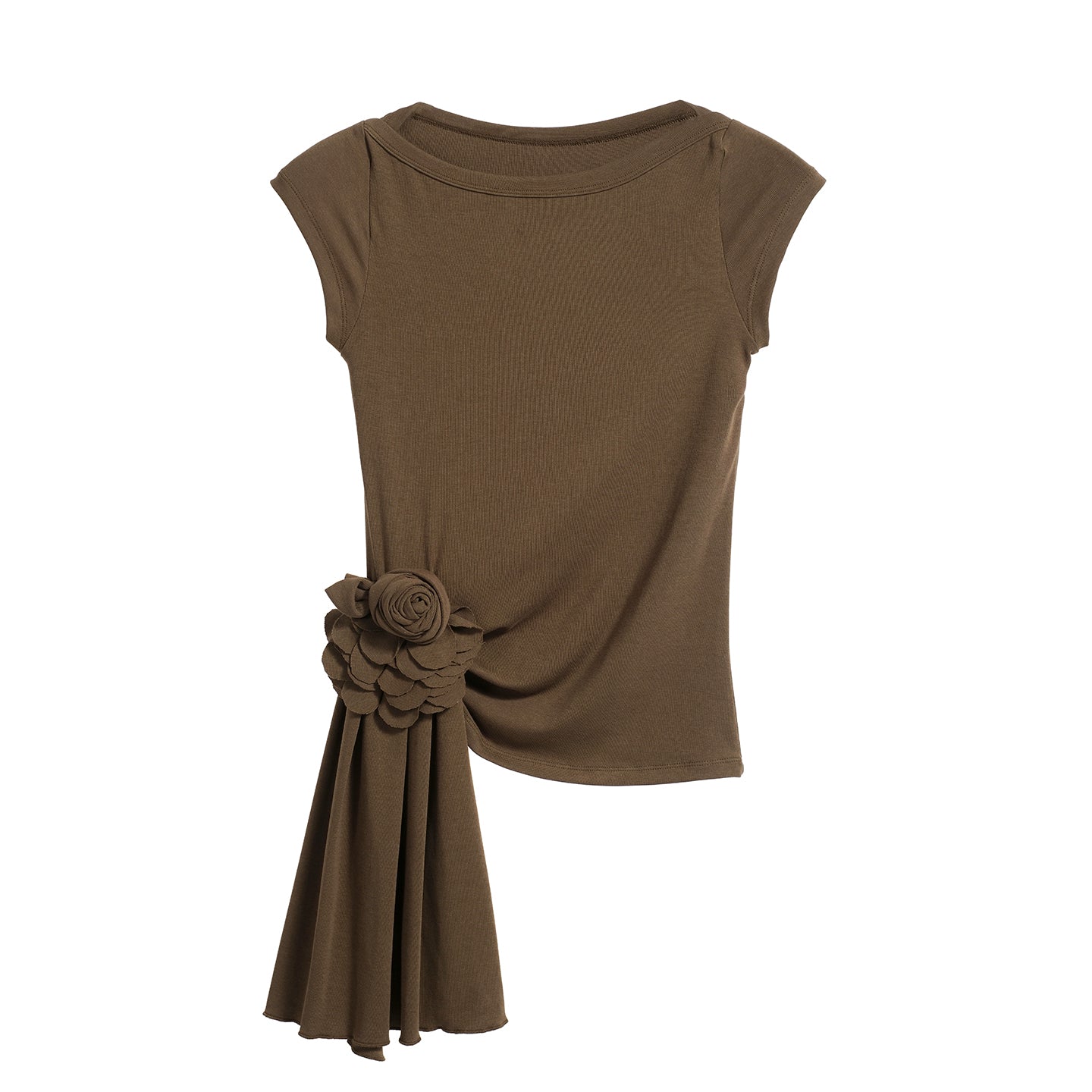 Asymmetric Floral Print T-Shirt