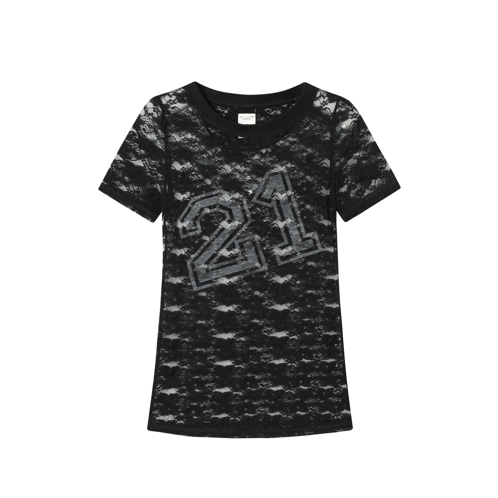 Sheer Cut-Out Cotton Tee