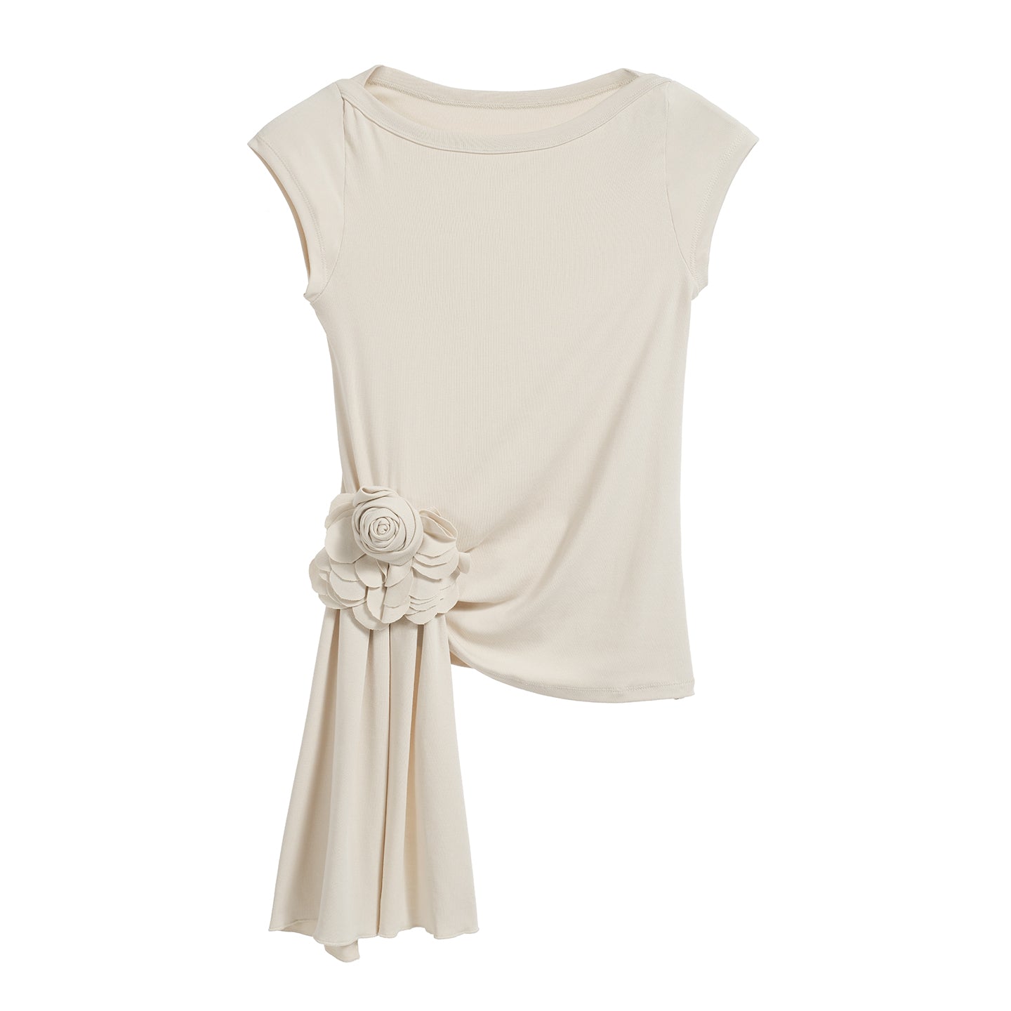 Asymmetric Floral Print T-Shirt