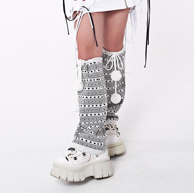 Festive Print Retro Leg Warmers