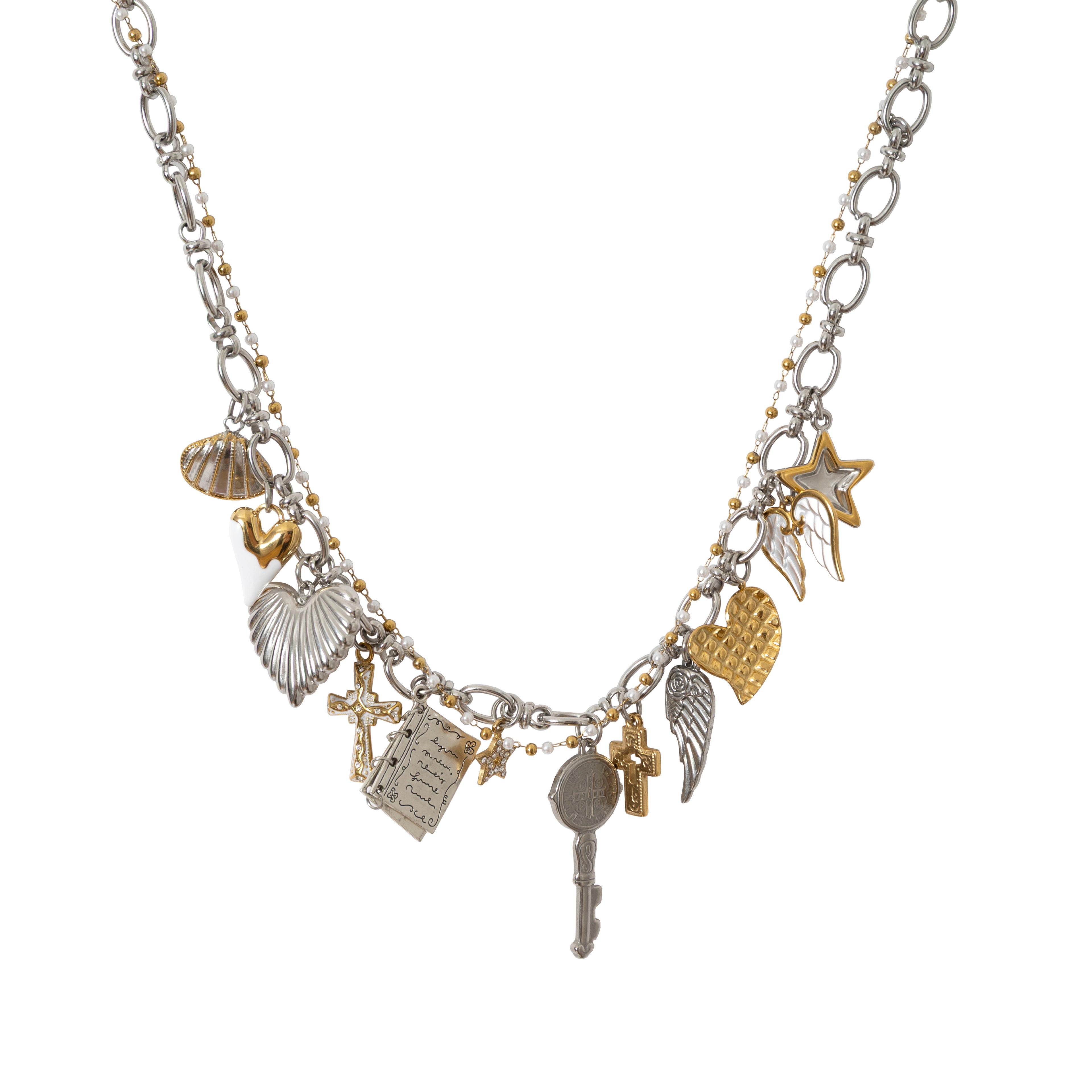 Heart Cross Rhinestone Multi-Layer Necklace/Waist Chain
